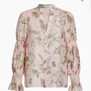 Alice & Olivia pink floral smocked blouse
Size XS